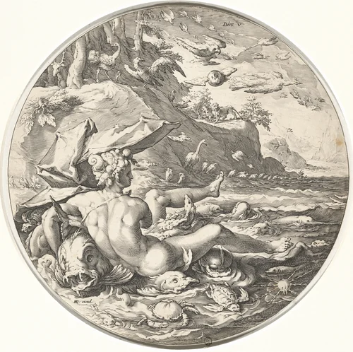 Dies V (Fifth Day) by Jan Muller; Hendrick Goltzius, print, 1589