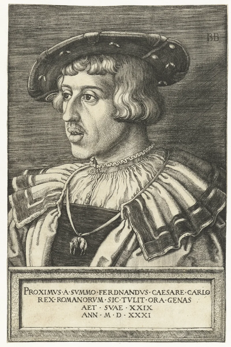Portret van Keizer Ferdinand I by Unknown, print, 1531