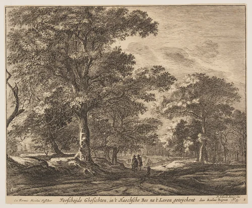 Plate 1, from Six Views in the Wood of The Hague (Verscheÿde Ghesichten) by Roelant Roghman, print, 1640-1652