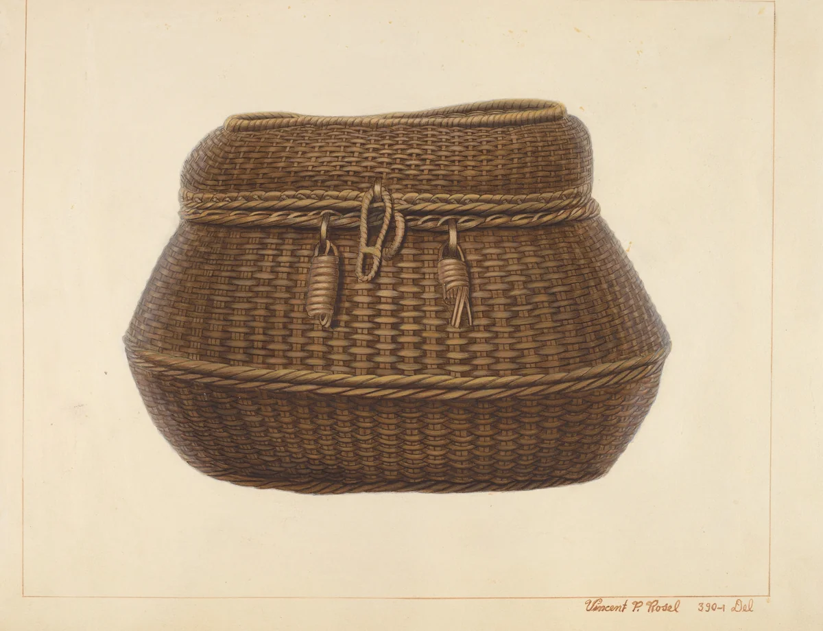 Traveling Basket by Vincent P. Rosel, index of american design, 1938