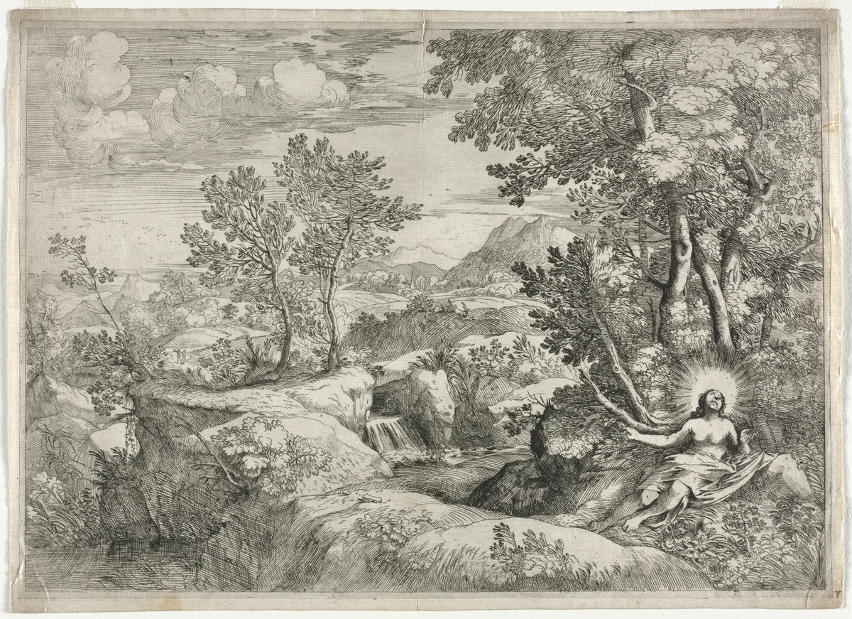 The Penitent Magdalen by Giovanni Francesco Grimaldi, print, 1640-1660
