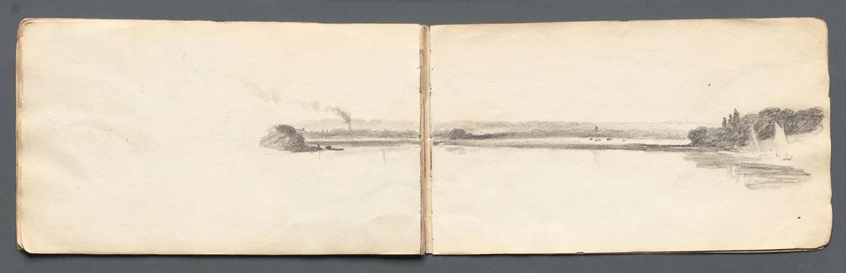 Sketchbook: "Landscape with Sailboats" by Samuel Prout, book, 1814