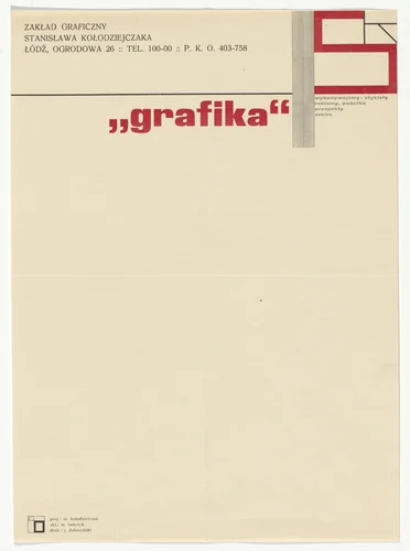 Zaklad graficzny Stanisława Kolodziejczaka (Graphics firm of Stanisław Kolodziejczak) letterhead by a.r. group, design