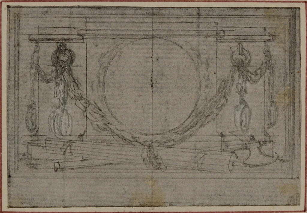 Study for En Tête Vignette in Tacitus "Tibère, ou Les Six Premiers Livres des Annales", Book II by Hubert François Gravelot, drawing, 1758-1773