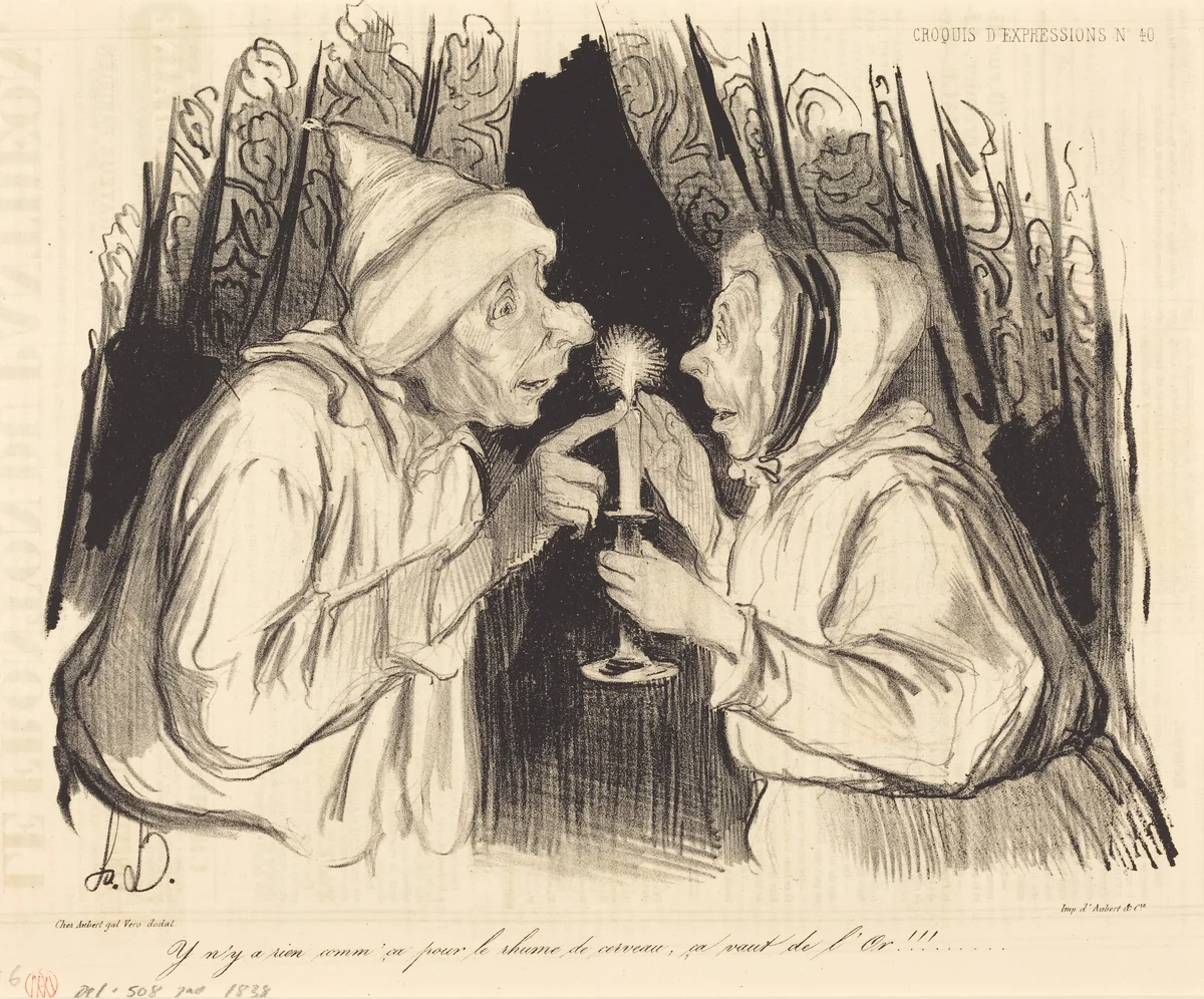 Y n'y a rien comm' ça pour le rhume... by Honoré Daumier, print, 1838