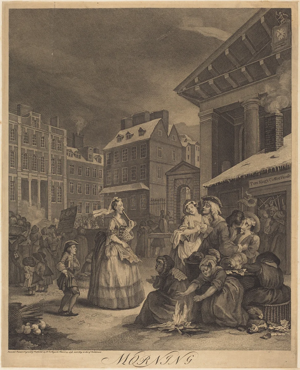 Morning by William Hogarth, print, 1738
