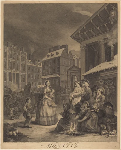 Morning by William Hogarth, print, 1738