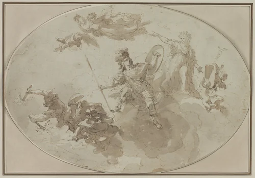 Ceiling Study: Allegory of Peace and War by Giuseppe Bernardino Bison, drawing, 1795-1805