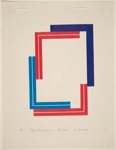 Fragments of a Square #16 by Stephen Antonakos, drawing, 1977
