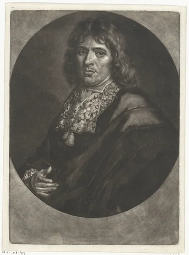 Portret van Adriaan Dortsman by Pieter van der Plas, print, 1687-1708