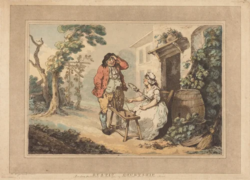 Rustic Courtship by Thomas Rowlandson, print, 1785
