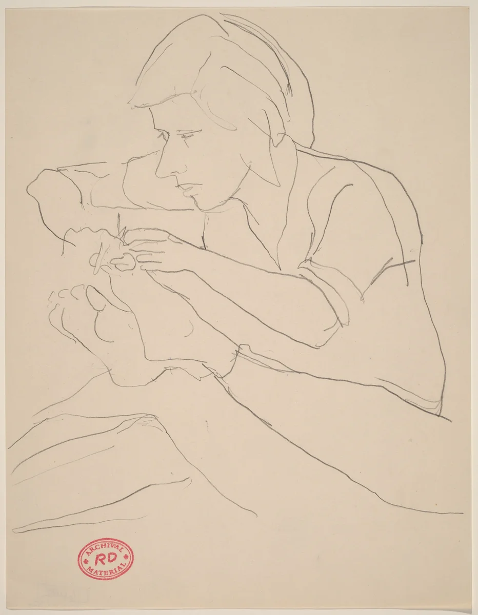 Untitled [the pedicure] by Richard Diebenkorn, drawing, 1955-1967