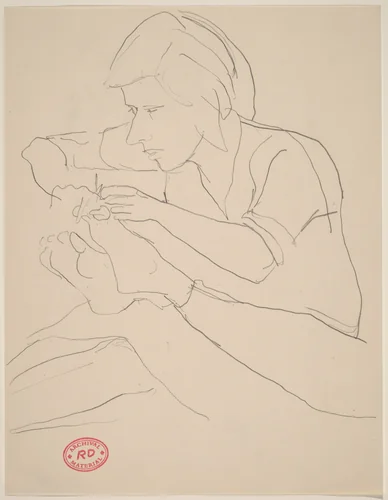 Untitled [the pedicure] by Richard Diebenkorn, drawing, 1955-1967