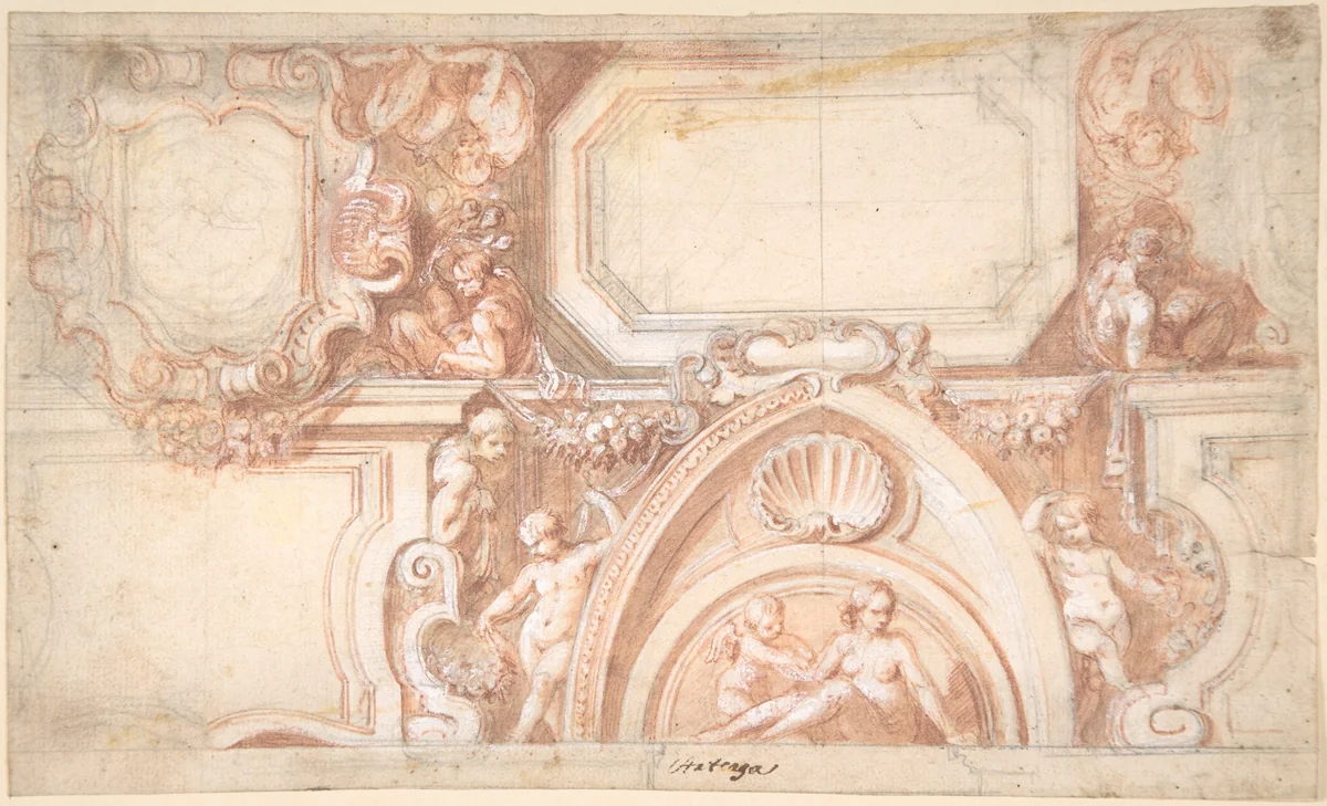 Ceiling Design by Matías Arteaga y Alfaro, drawing, 1633-1703