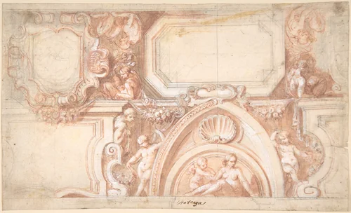 Ceiling Design by Matías Arteaga y Alfaro, drawing, 1633-1703