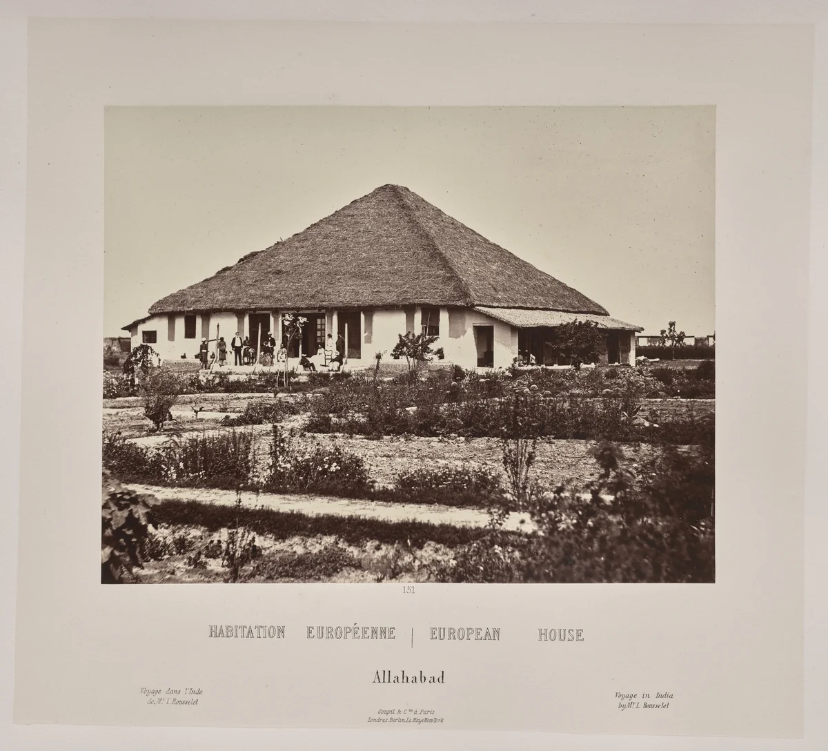 European House, Allahabad by Louis-Théophile Marie Rousselet, photograph, 1865-1870