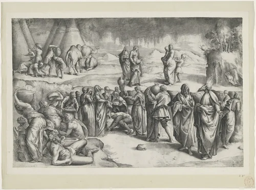 Verzamelen van het manna by Unknown, print, 1508-1561