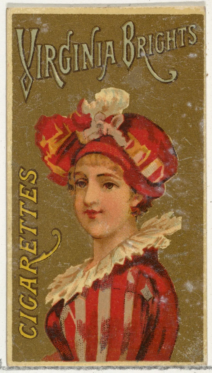 From the Girls and Children series (N64) promoting Virginia Brights Cigarettes for Allen & Ginter brand tobacco products by Allen & Ginter, print, 1886
