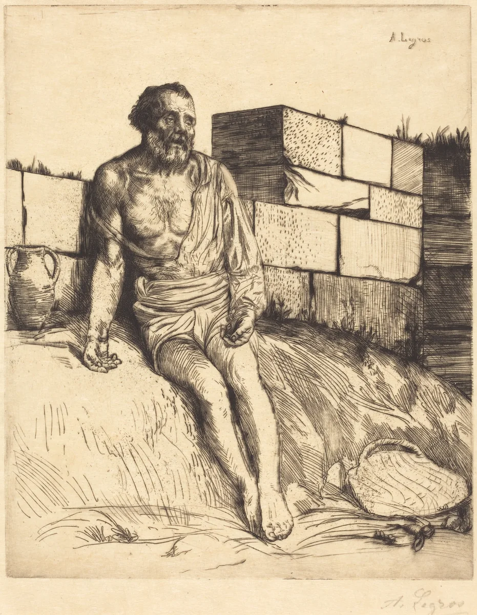 Job, 1st plate by Alphonse Legros, print, 1837-1911
