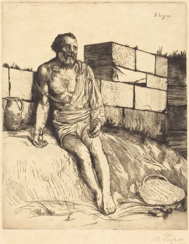 Job, 1st plate by Alphonse Legros, print, 1837-1911