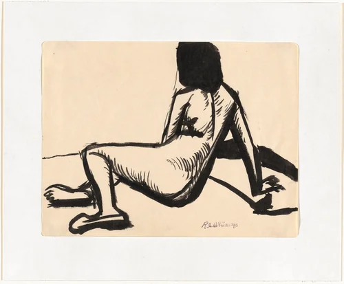 Seated Nude by Roger de La Fresnaye, drawing, 1910