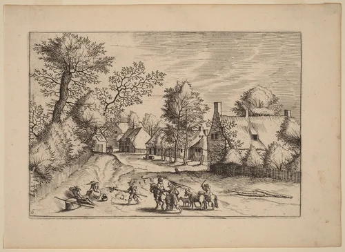 Village Road by Johannes van Doetechum; Lucas van Doetechum; Master of the Small Landscapes, print, 1676