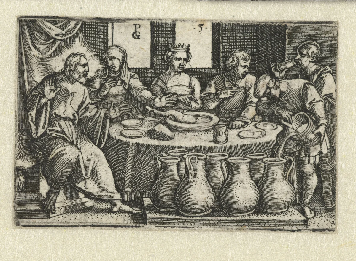 Bruiloft te Kana by Unknown, print, 1534-1535