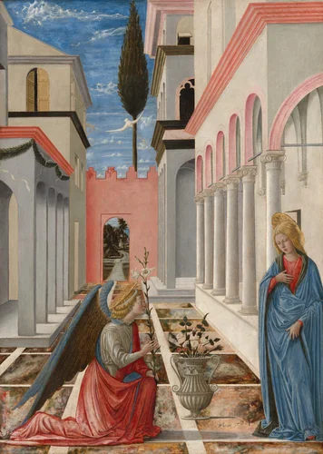 The Annunciation by Fra Carnevale, painting, 1445-1450