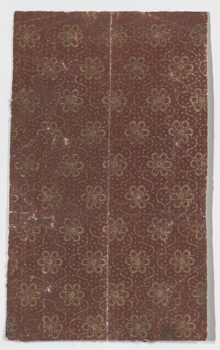 Sheet with gold floral pattern by anonymous, print, 1800-1900