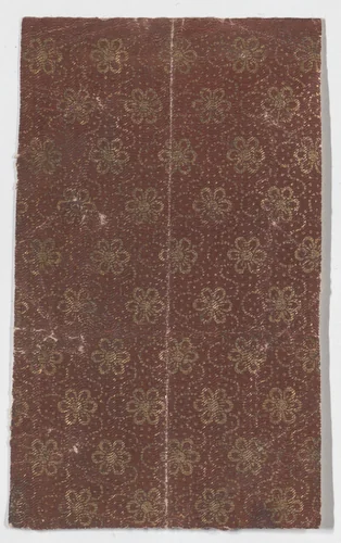 Sheet with gold floral pattern by anonymous, print, 1800-1900