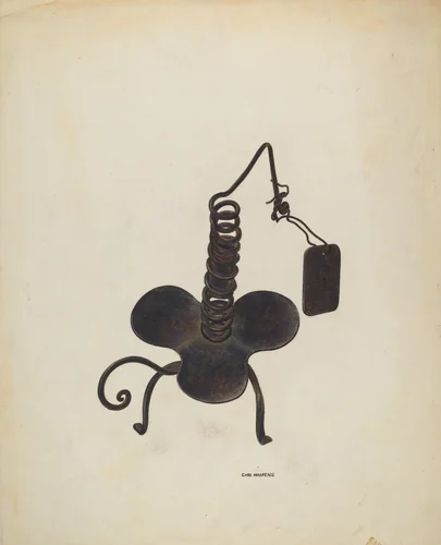 Spiral Iron Candle Holder by Chris Makrenos, index of american design, 1941
