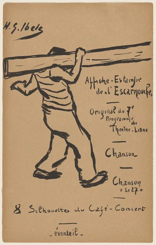 Man Carrying Lumber by Henri Gabriel Ibels, print, 1893