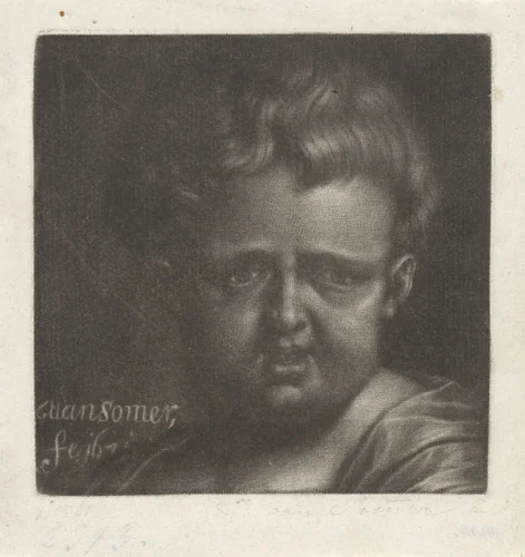 Buste van een kind by Jan van Somer, print, 1671
