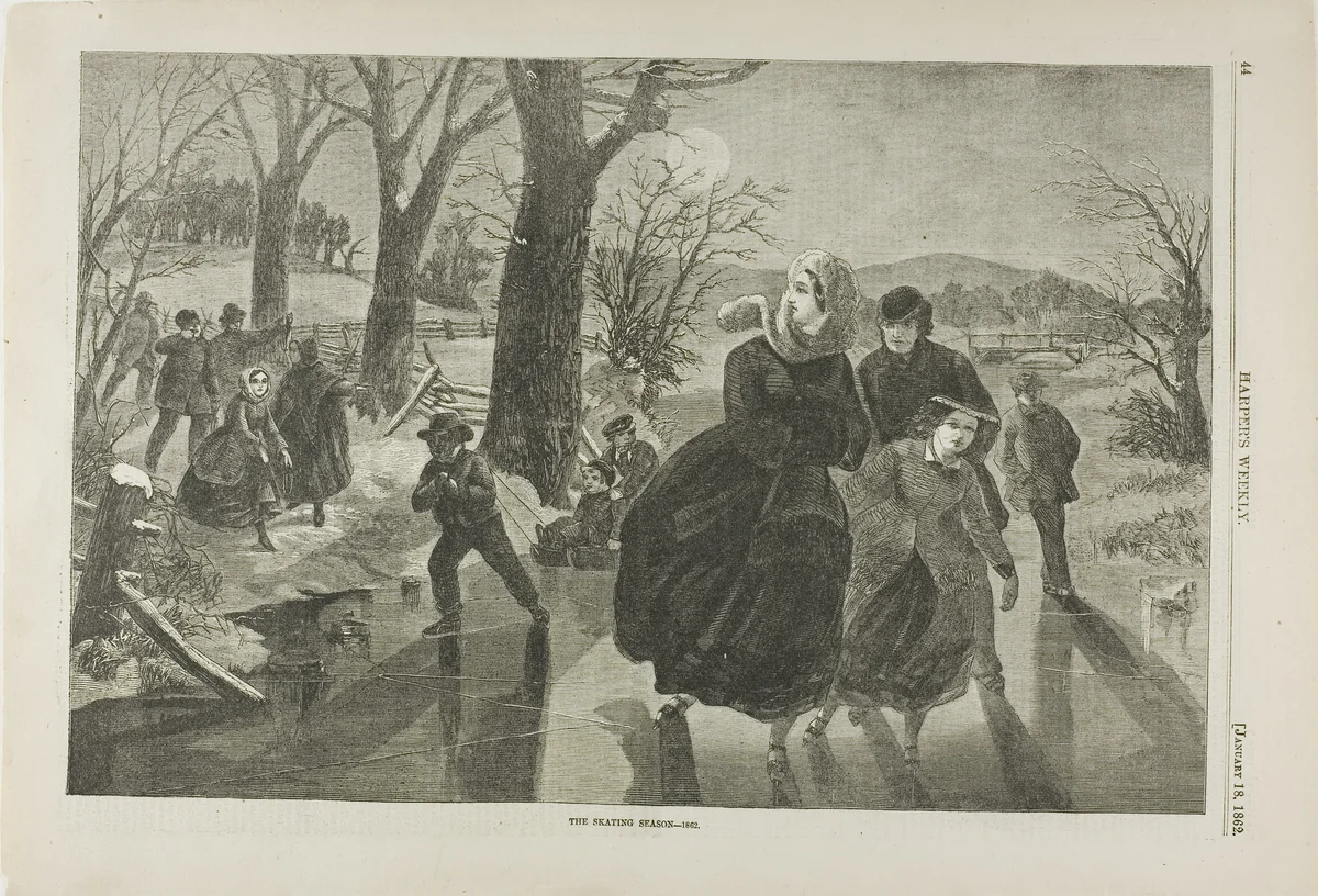 The Skating Season by Winslow Homer, print, 1862