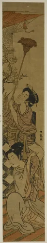 Sweeping a Cobweb by Isoda Koryusai, print, 1770-1780