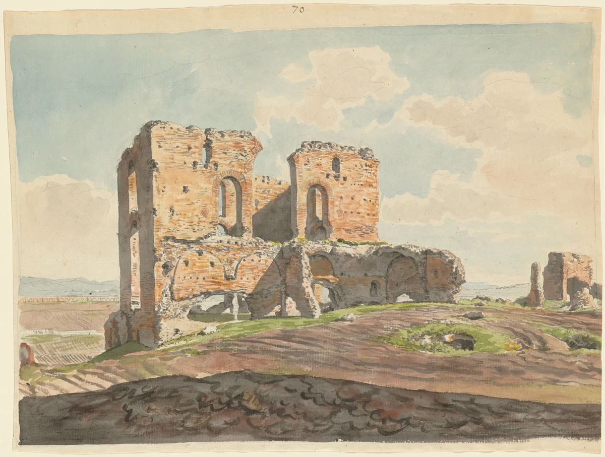 The Great Villa of the Quintilii on the Appian Way by Carlo Labruzzi, drawing, 1765-1818