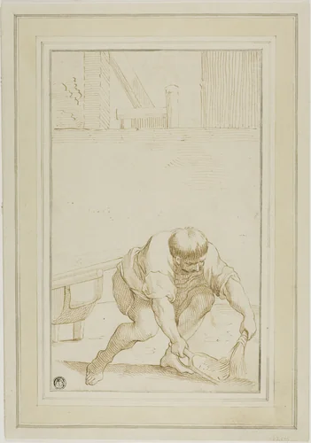 Manure Collector by Annibale Carracci, drawing, 1585-1799