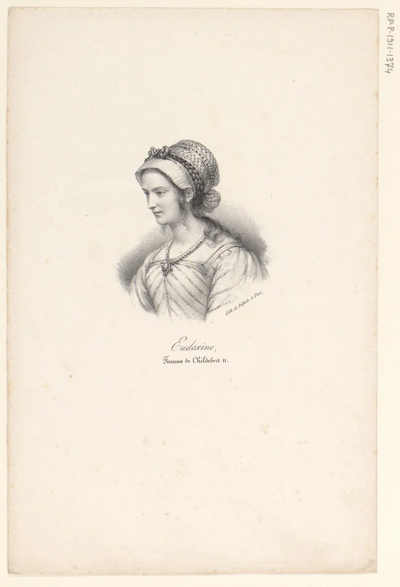 Portret van Eudoxie by anonymous, print, 1818-1842