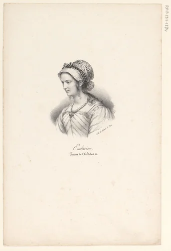 Portret van Eudoxie by anonymous, print, 1818-1842