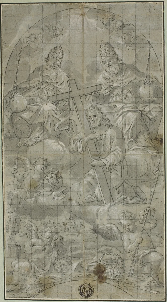 The Trinity with Christ Bearing the Cross by Raffaello Vanni, drawing, 1616-1667