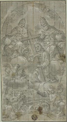 The Trinity with Christ Bearing the Cross by Raffaello Vanni, drawing, 1616-1667