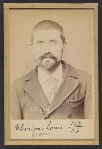 Thirion. Louis, Joseph. 31 ans, né à Autrey (Vosges). Journaliste. Anarchiste. 4/3/94. by Alphonse Bertillon, photograph, 1894