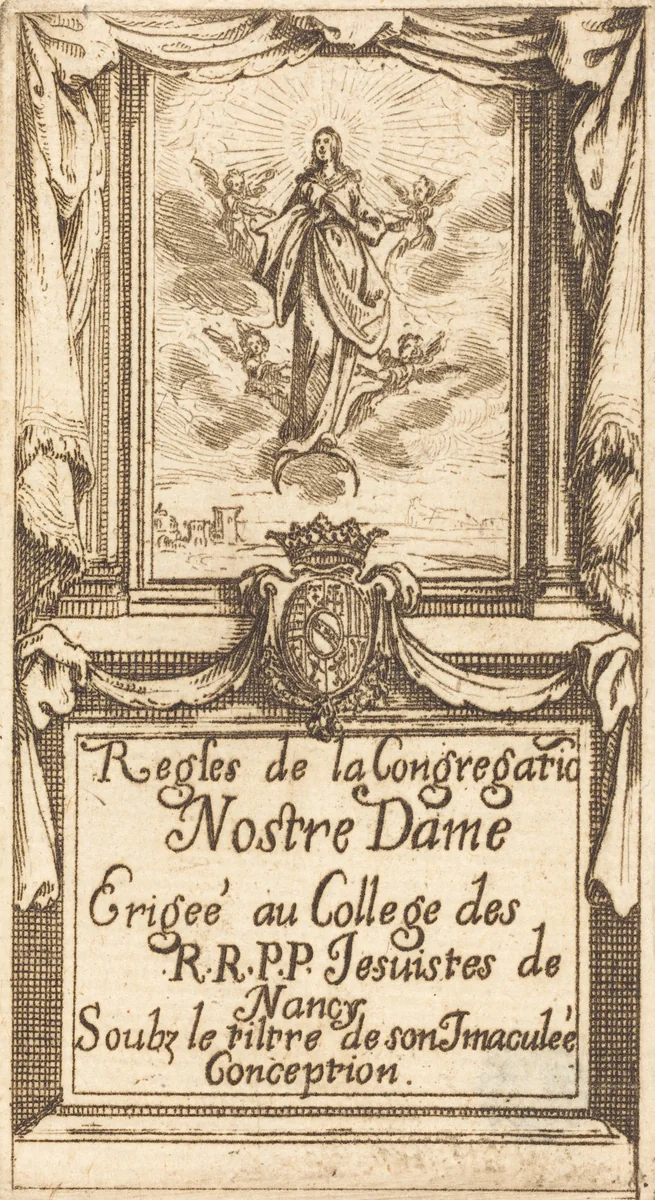 Frontispiece for The Rules of the Order of Our Lady by Jacques Callot, print, 1631-1635