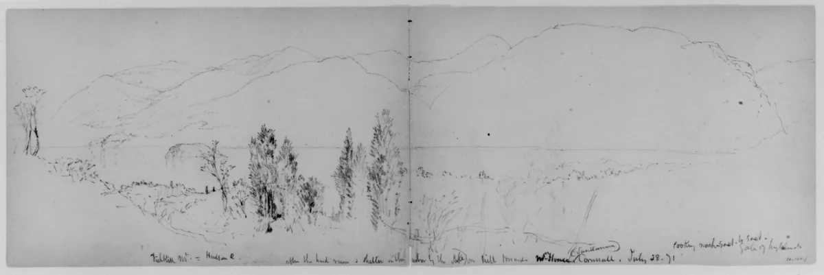 Fishkill Mountain, 1871 (from Sketchbook) by Daniel Huntington, artwork, 1870