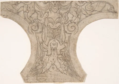 Decoration for a Spandrel in a Cove by anonymous, drawing, 1500-1600