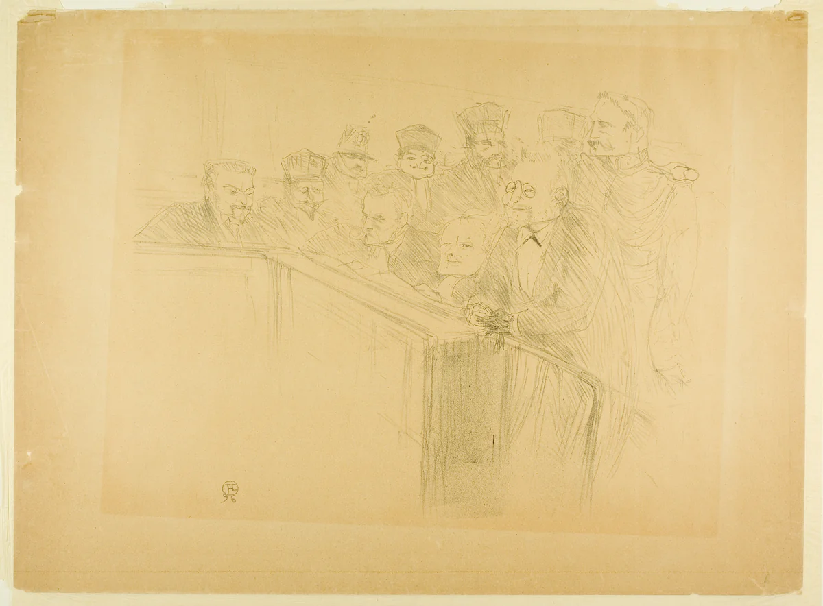 The Arton Trial (first plate) by Henri de Toulouse-Lautrec, print, 1896