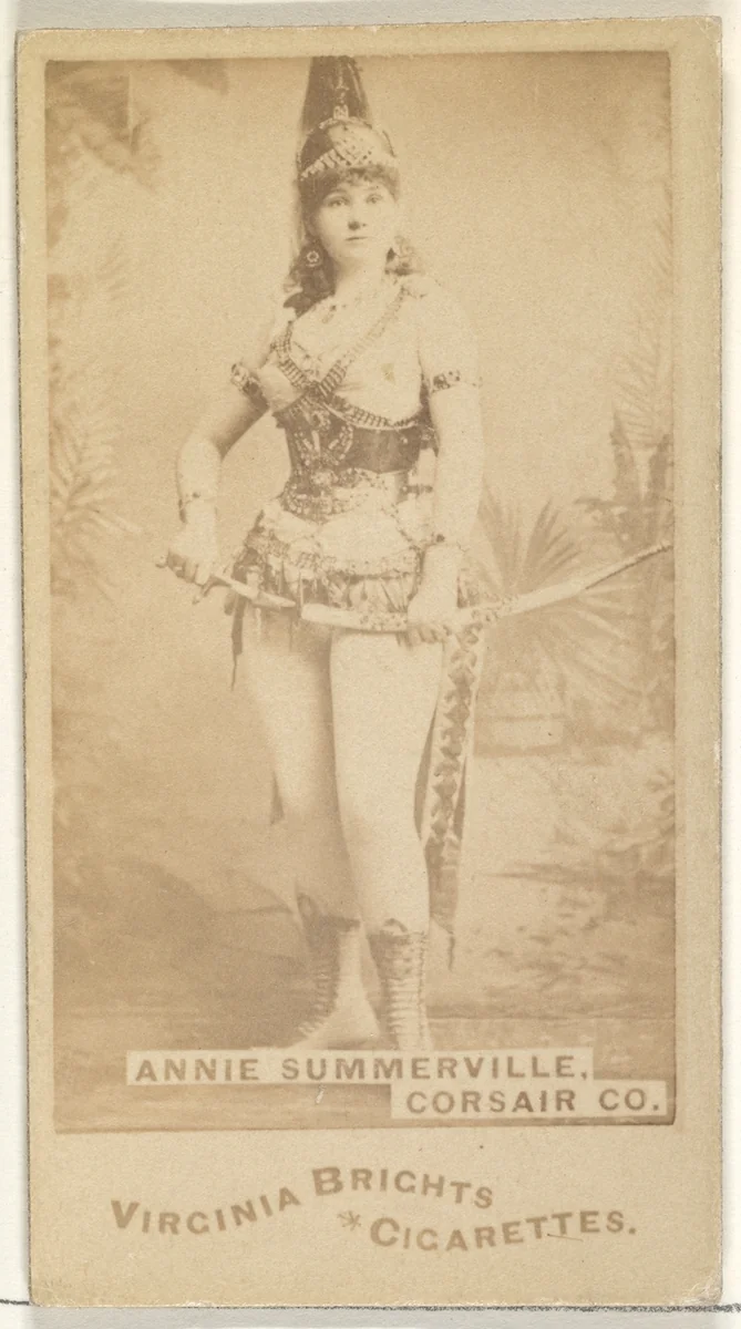 Annie Summerville, Corsair Co., from the Actors and Actresses series (N45, Type 1) for Virginia Brights Cigarettes by Allen & Ginter, photograph, 1885-1891