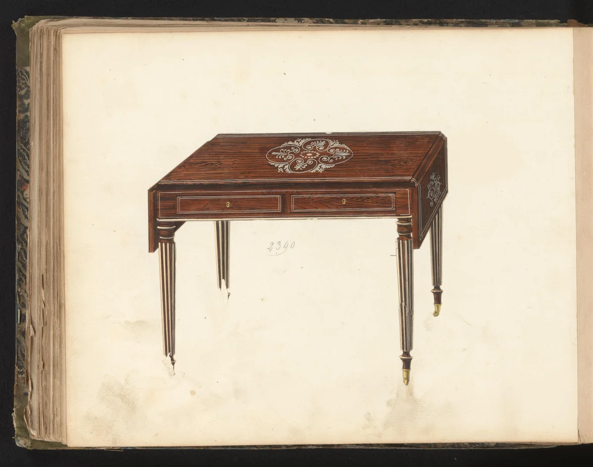 Ontwerp voor een wangtafel by anonymous, drawing, 1825-1839