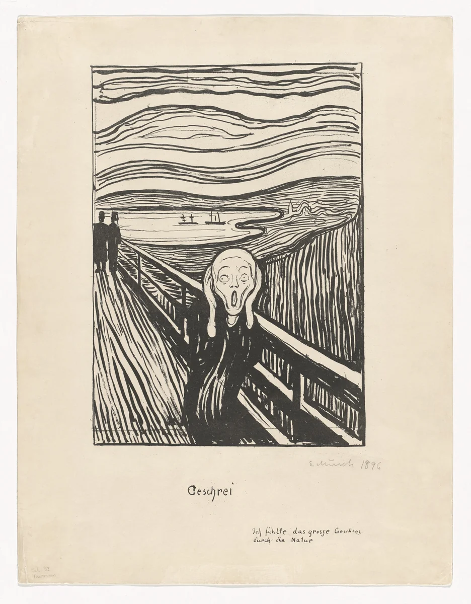The Scream by Edvard Munch, print, 1895