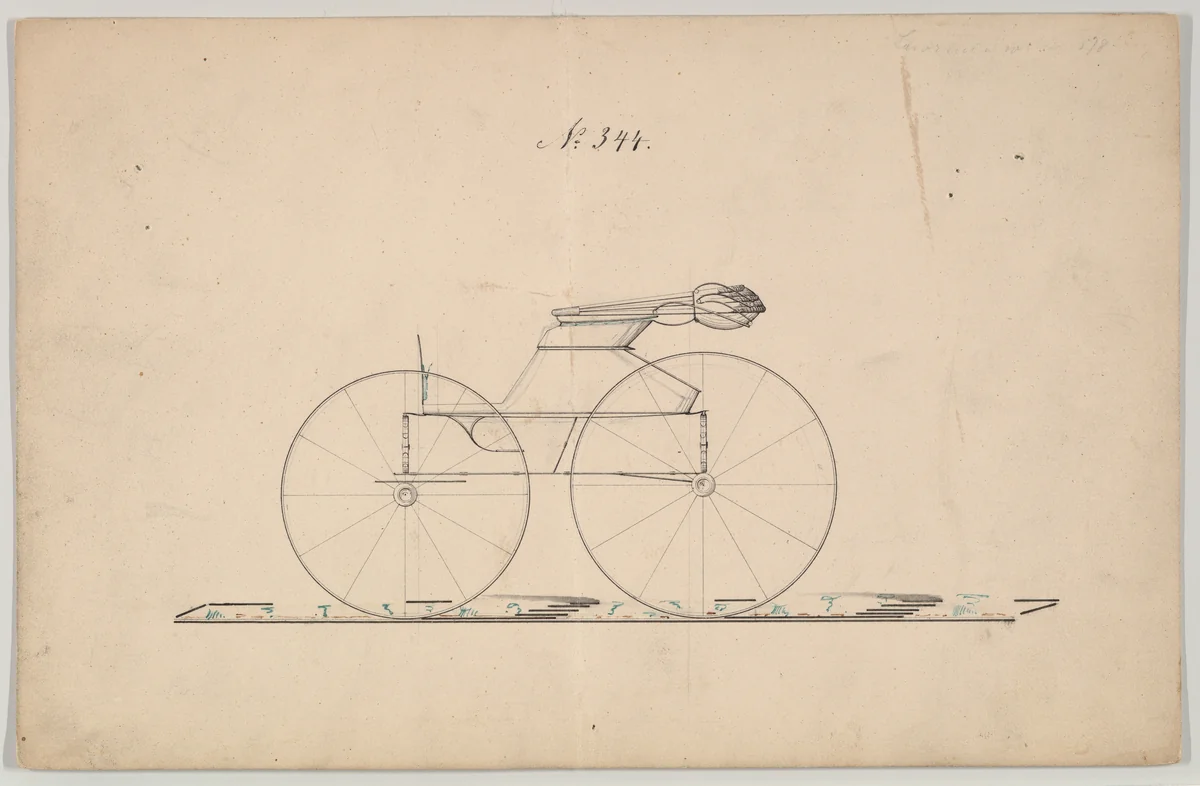 Wagon #344 by Brewster & Co., drawing, 1845-1855